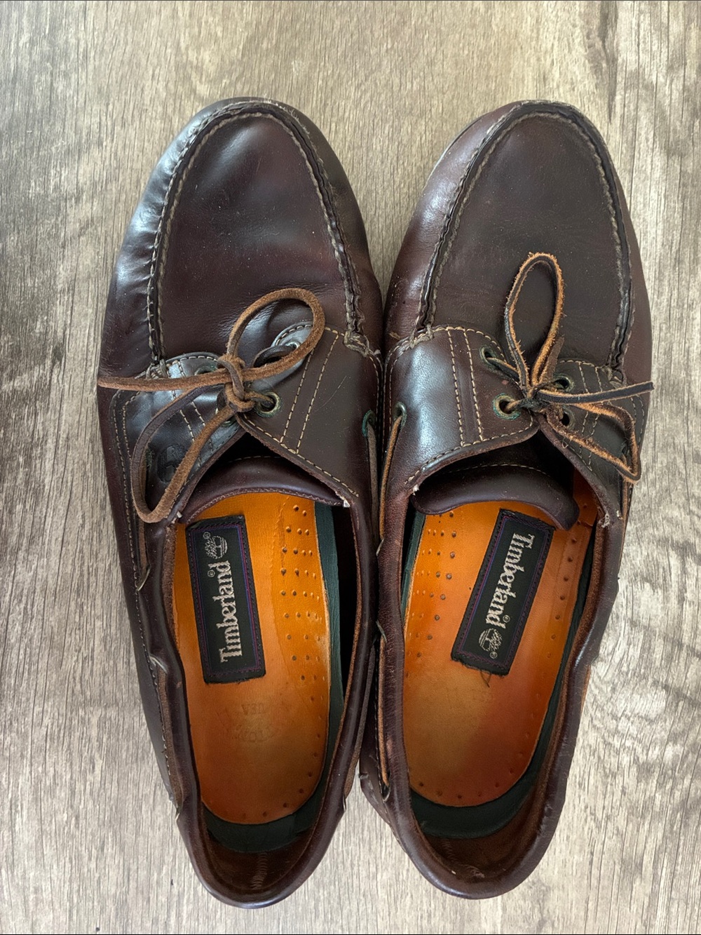 Timberland Dark Brown Leather Moc-Toe Boat Shoes